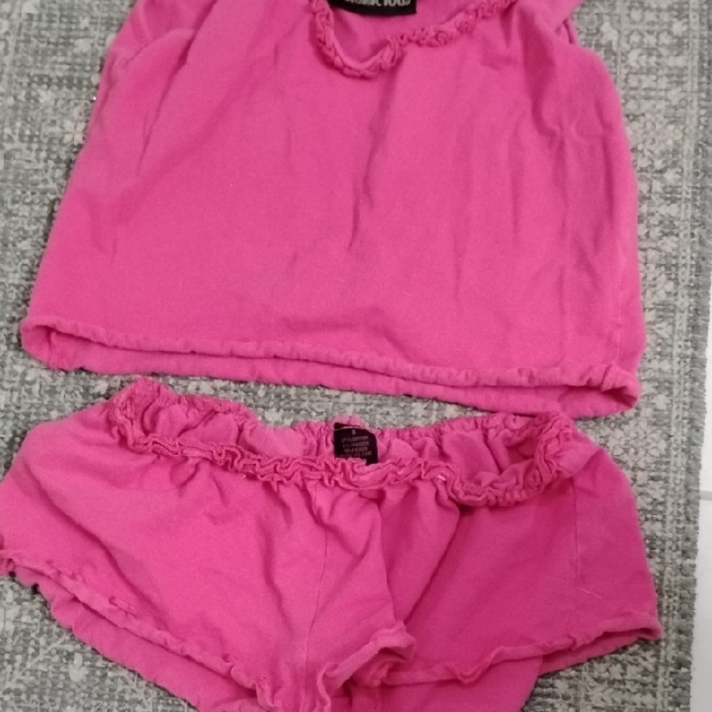 Pink Ruffled Tank and Shorts Set Small - Picture 7 of 7
